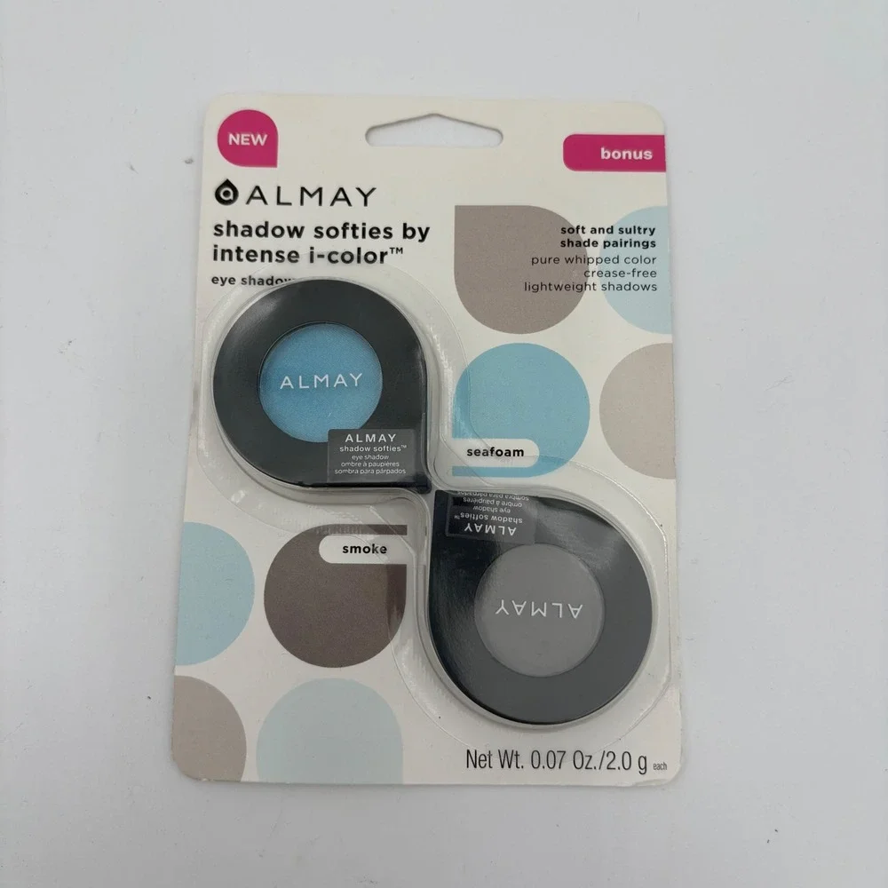 Almay Shadow Softies Intense i-Color Eye Shadow Duo Seafoam‎ Smoke NIP